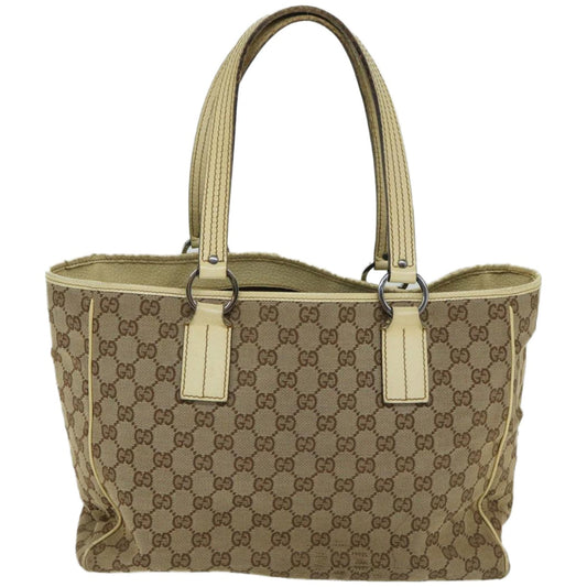 GUCCI GG Canvas Tote Bag Beige 113017  66971