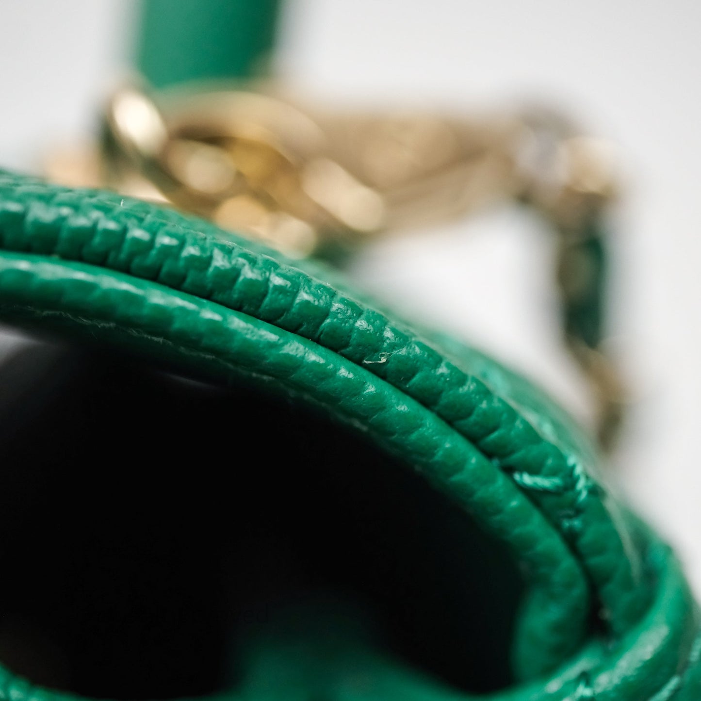 Chanel Mini Coco Handle Quilted Green Caviar Gold Hardware