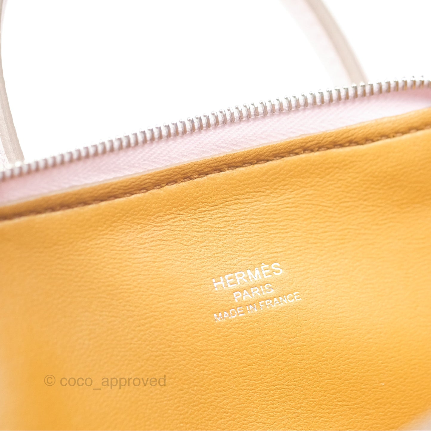 Hermès Bolide Mini 1923 Verso Evercolor Mauve Pale 09/ Caramel 28 Palladium Hardware