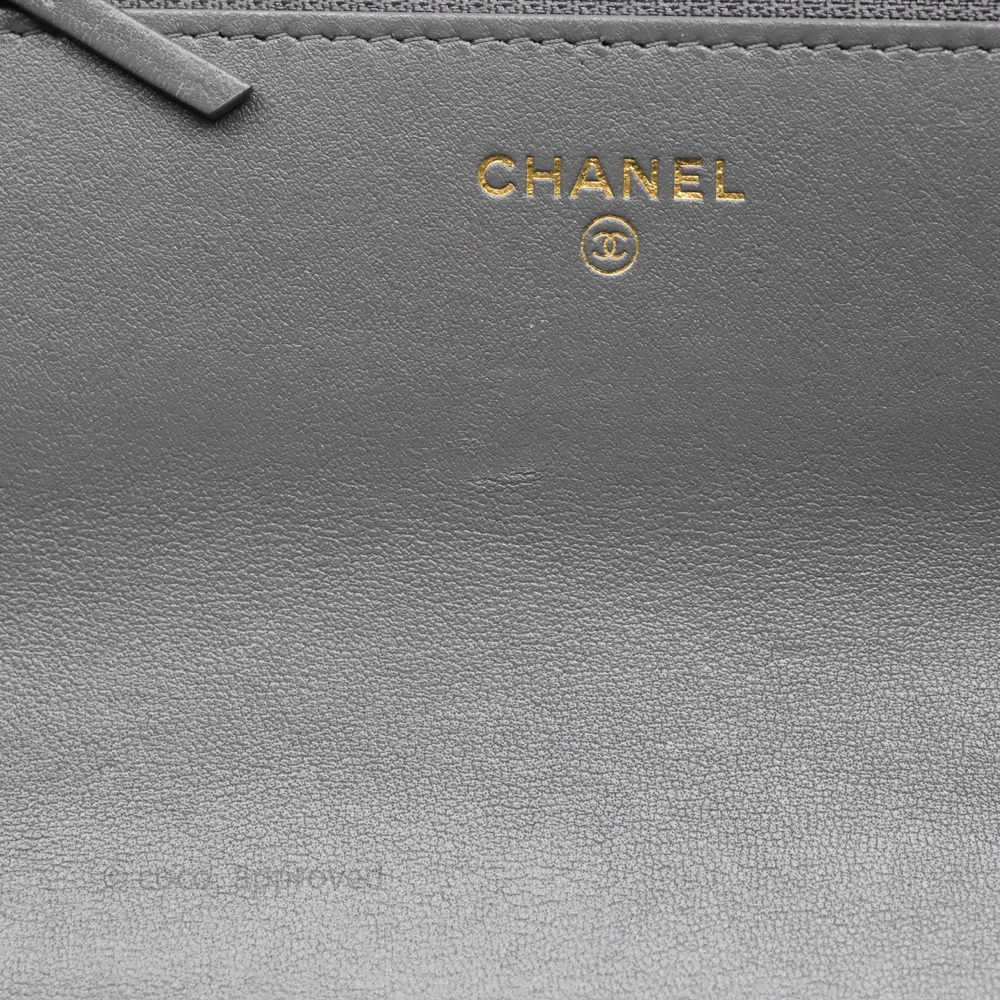 Chanel 19 Wallet on Chain WOC Grey Lambskin Mixed Hardware