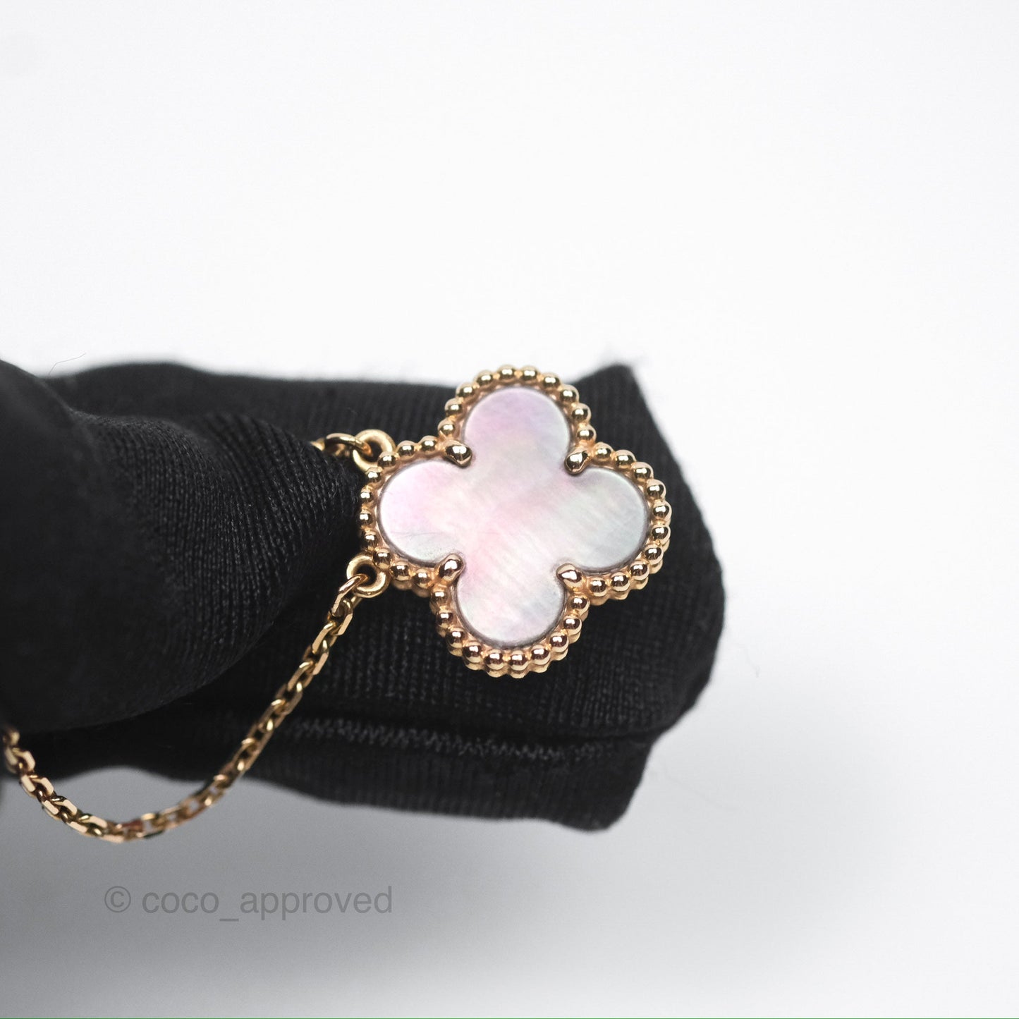 Van Cleef & Arpels Vintage Alhambra Pendant Grey Mother-of-pearl Rose Gold