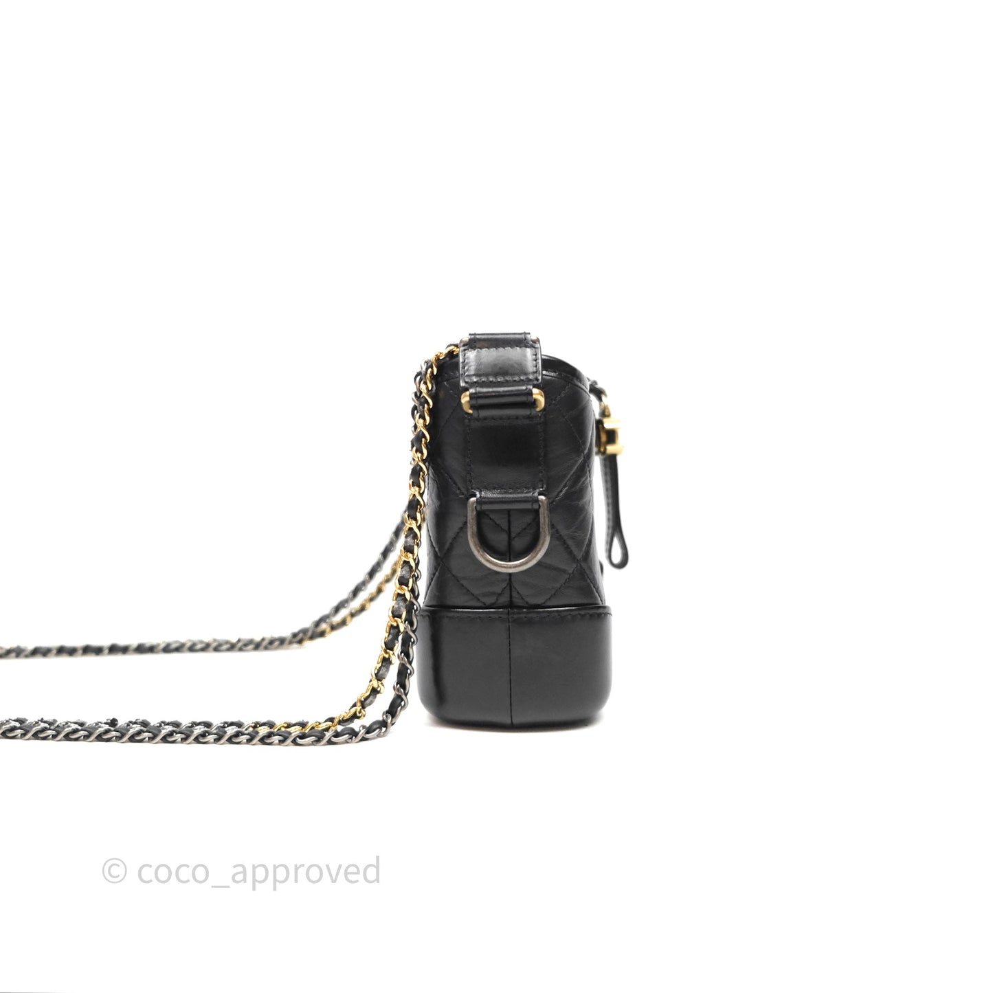 Chanel Small Gabrielle Hobo Quilted Black Aged Calfskin