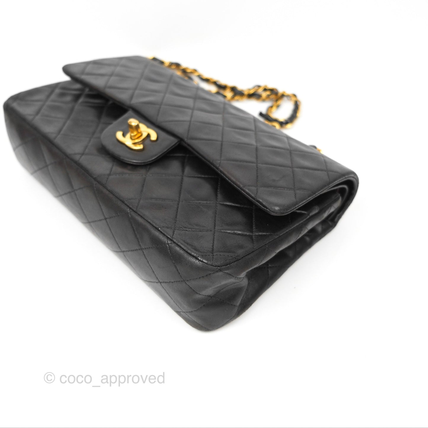 Chanel Classic Vintage Medium Flap Black Lambskin 24K Gold Hardware