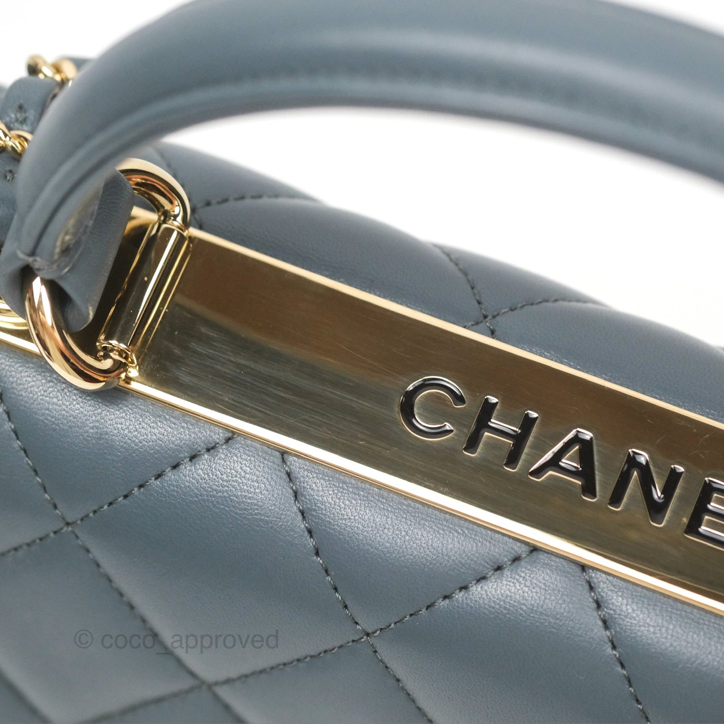 Chanel Small Trendy CC Grey Blue Lambskin Gold Hardware