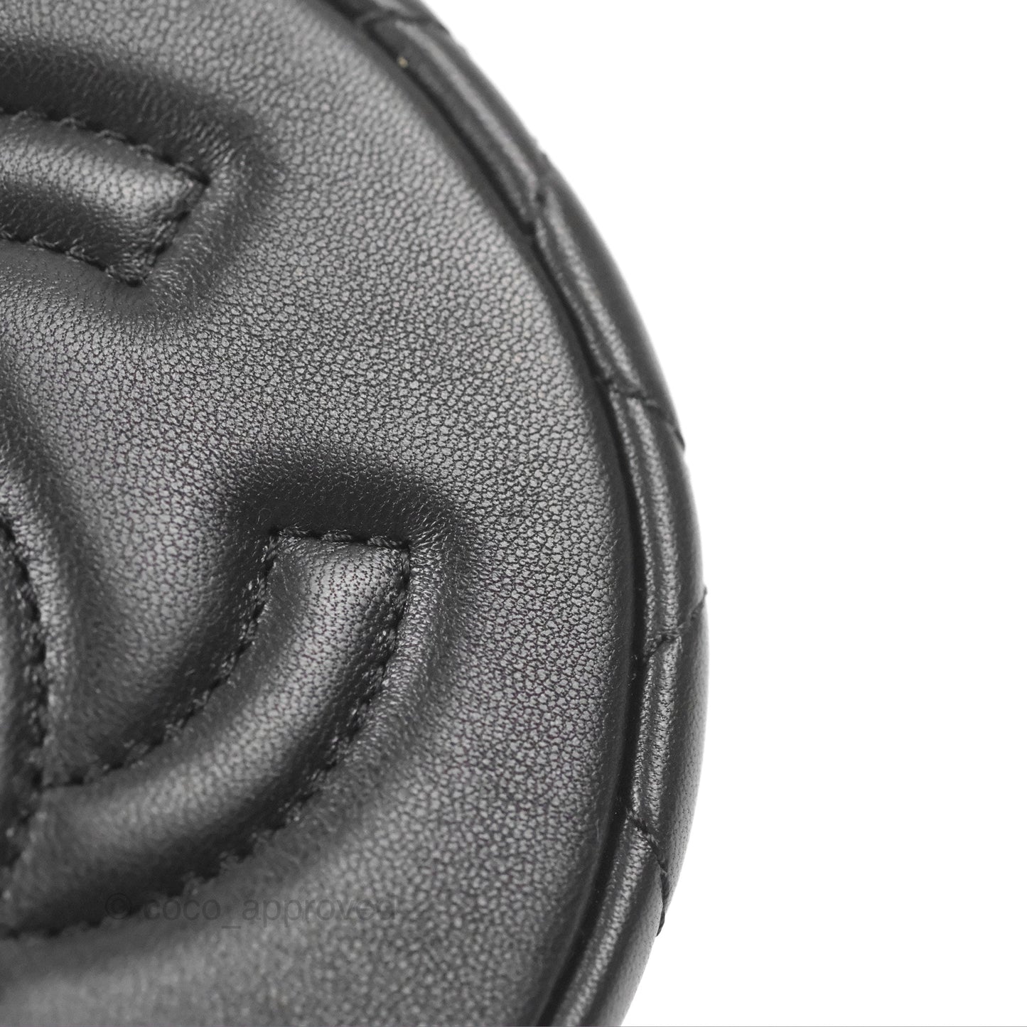 Chanel Pearl Crush Bucket Bag Black Lambskin Aged Gold Hardware