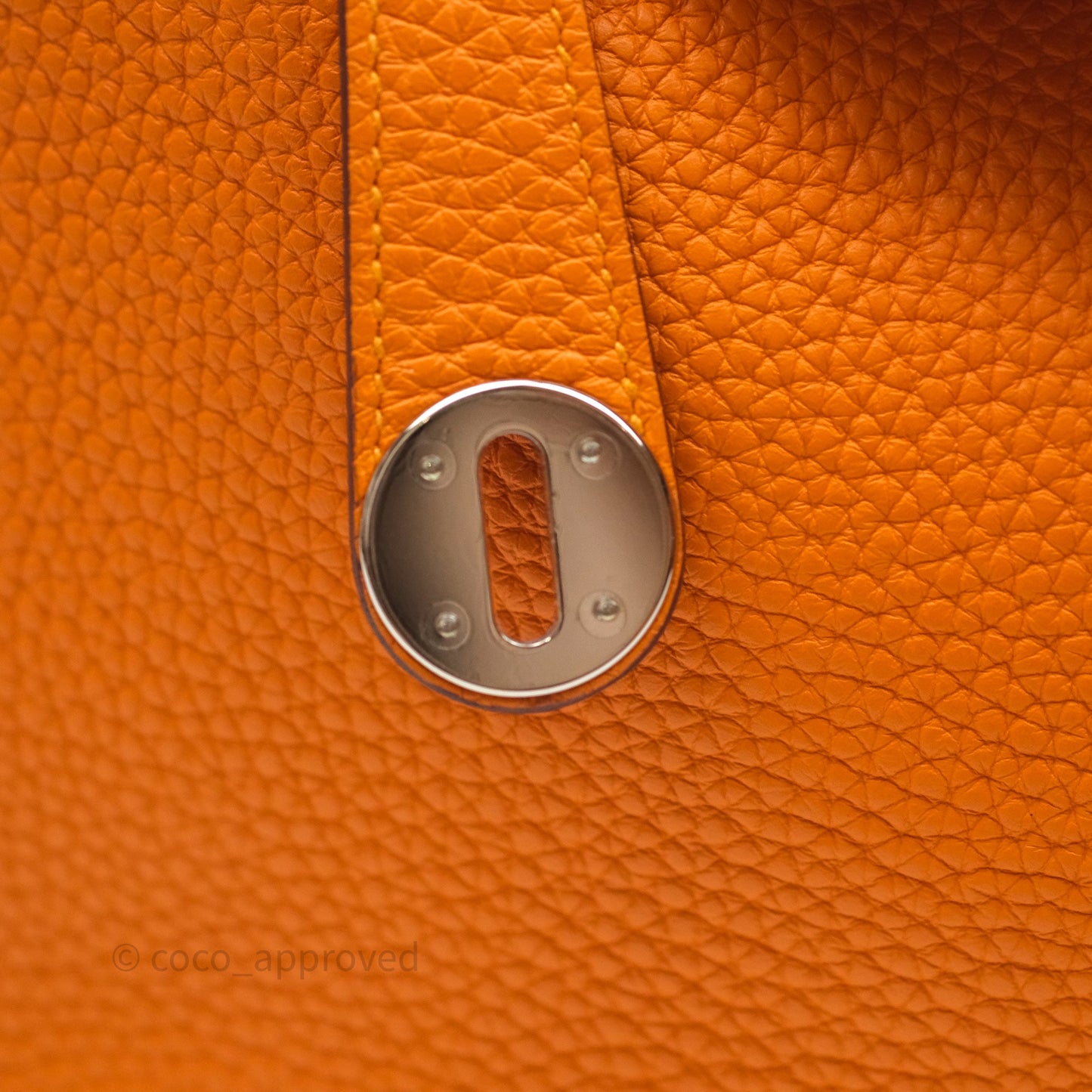 Hermès Lindy 30 Abricot I9 Clemence Palladium Hardware