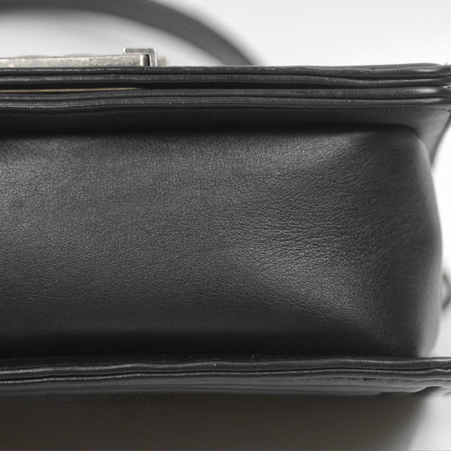 Chanel Small Boy Black Calfskin Ruthenium Hardware