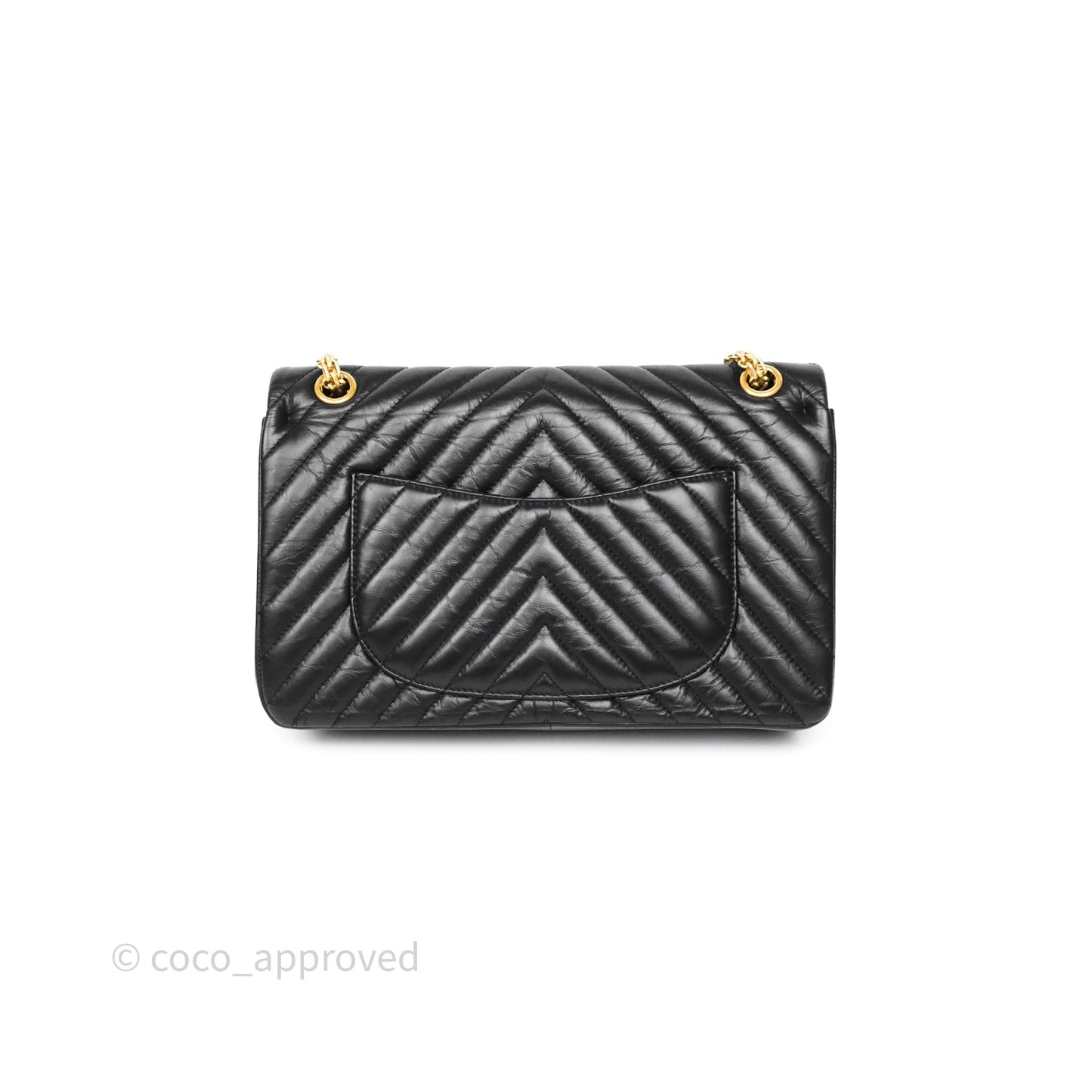 Chanel Reissue 226 Chevron Black Aged Calfskin Aged Gold Hardware