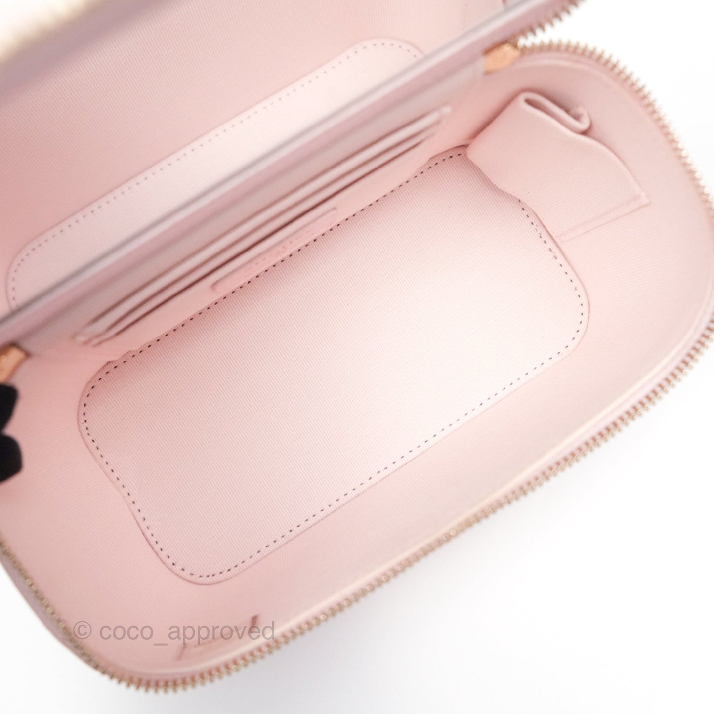 Chanel Vanity Rectangular Top Handle Light Pink Lambskin Gold Hardware