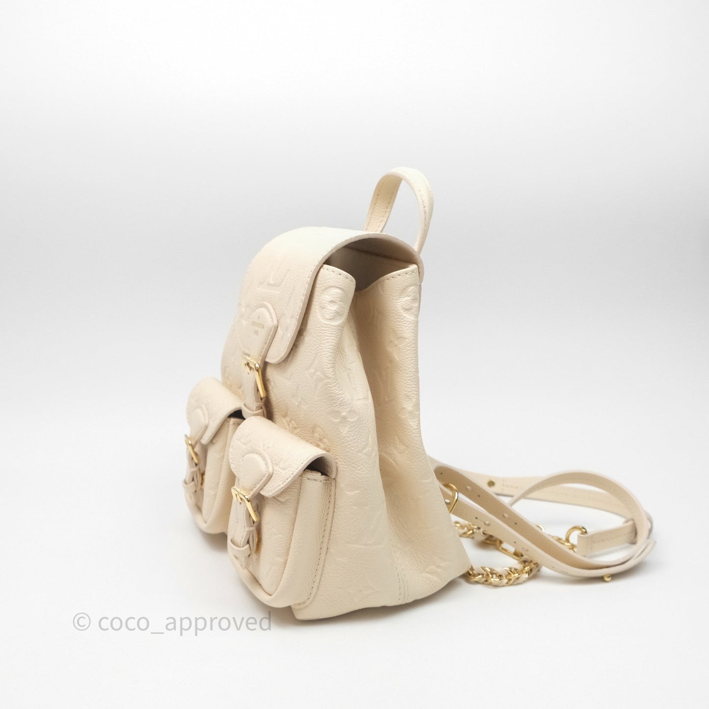 Louis Vuitton Backup Cream Monogram Empreinte Leather