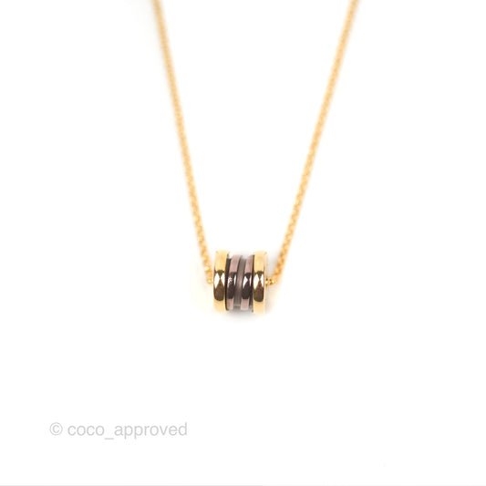 Bvlgari Zero1 Mini Necklace Black Ceramic 18K Pink Gold