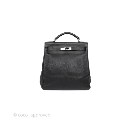 Hermès Kelly Ado Backpack GM Black Noir 89 Togo Palladium Hardware
