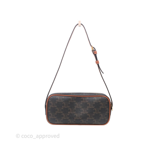 Celine Mini Camera Shoulder Bag Triomphe Canvas Tan