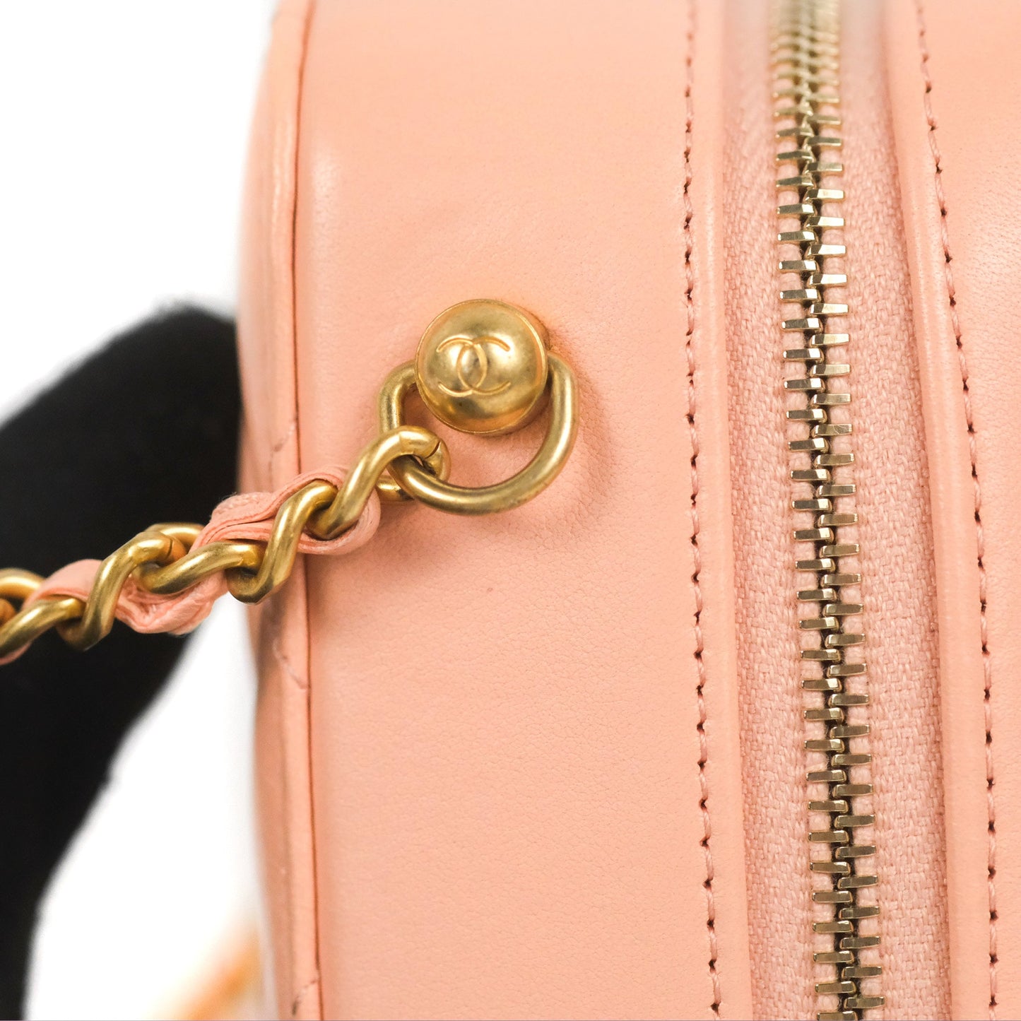 Chanel Mini Pearl Crush Quilted Camera Case Orange Blair Lambskin Aged Gold Hardware