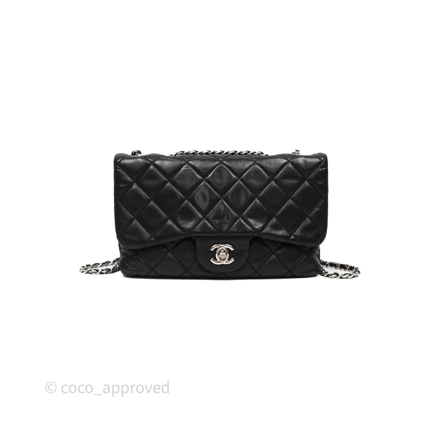 Chanel Quilted Flap Black Calfskin Silver Hardware