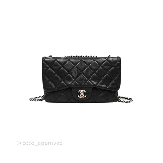 Chanel Quilted Flap Black Calfskin Silver Hardware