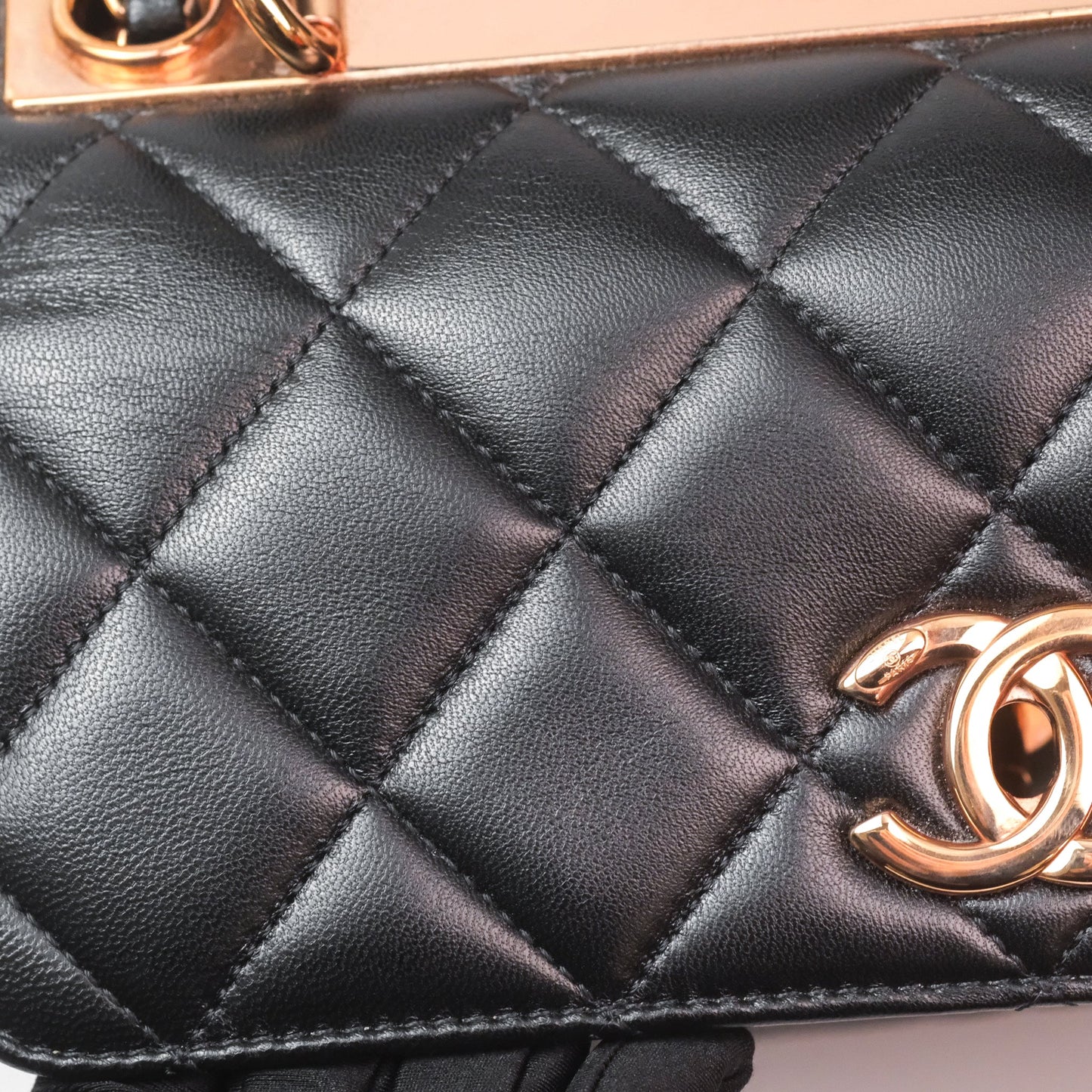 Chanel Trendy CC Small Black Lambskin Rose Gold Hardware