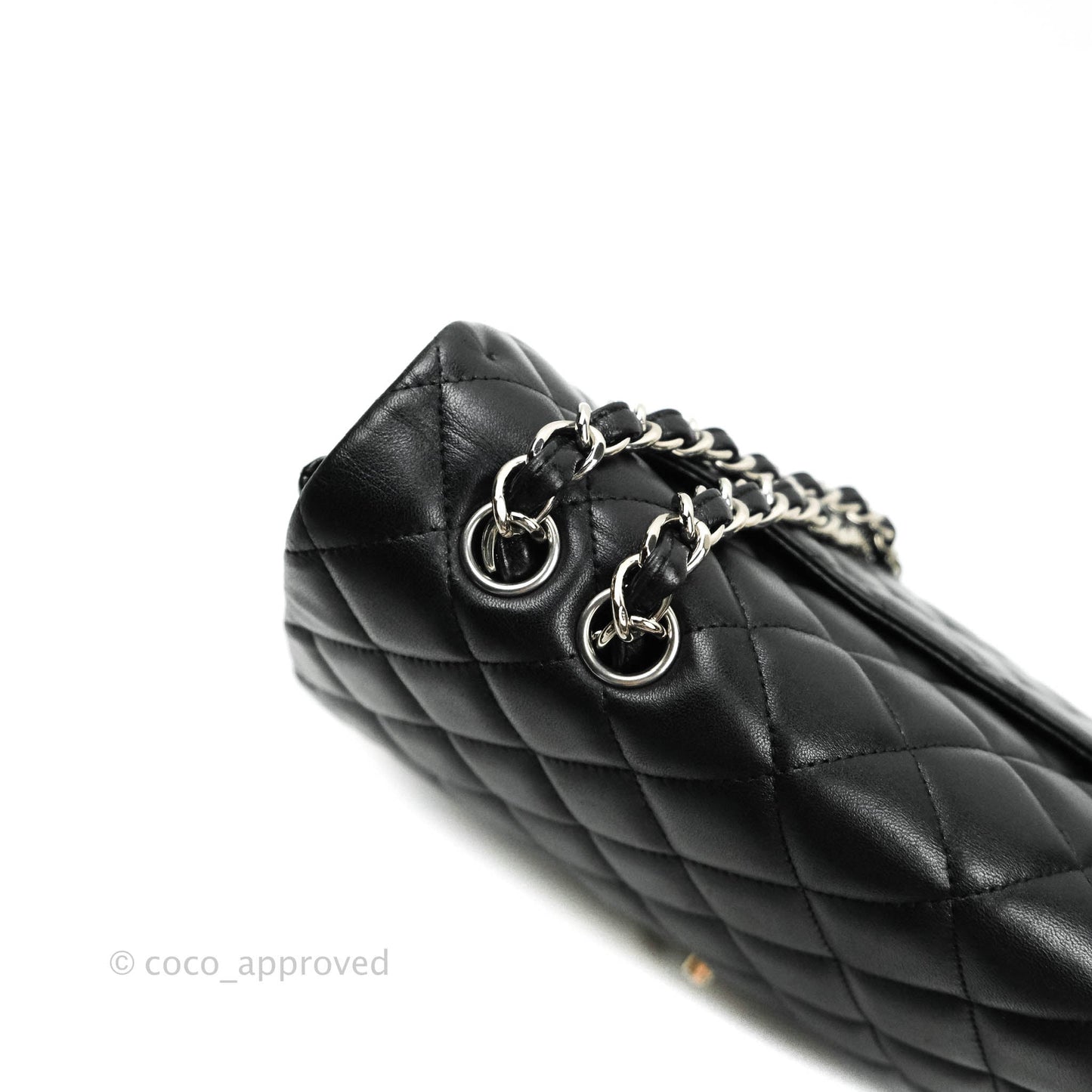 Chanel Jumbo Single Flap Black Lambskin Silver Hardware⁣⁣
