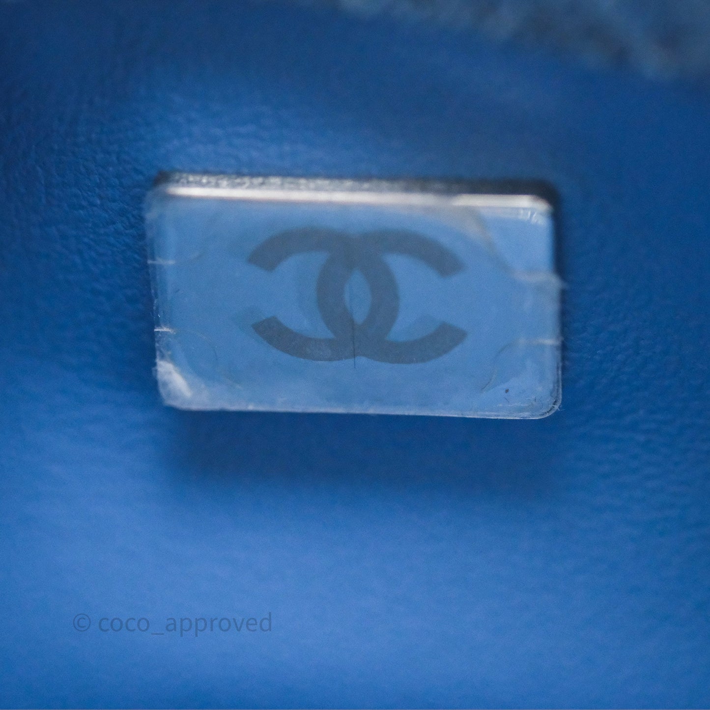 Chanel Quilted Camellia Printed Heart Crush Mini Flap Bag Blue Denim Aged Silver Hardware