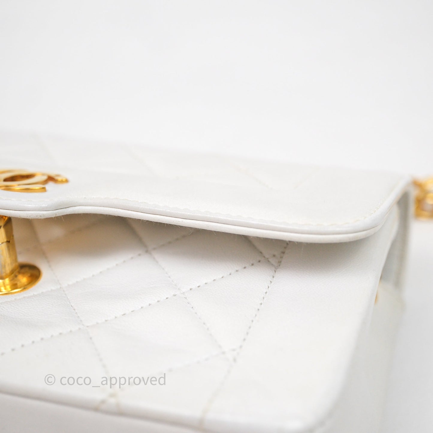 Chanel Vintage Mini Bijoux Chain Flap Bag White Gold Hardware