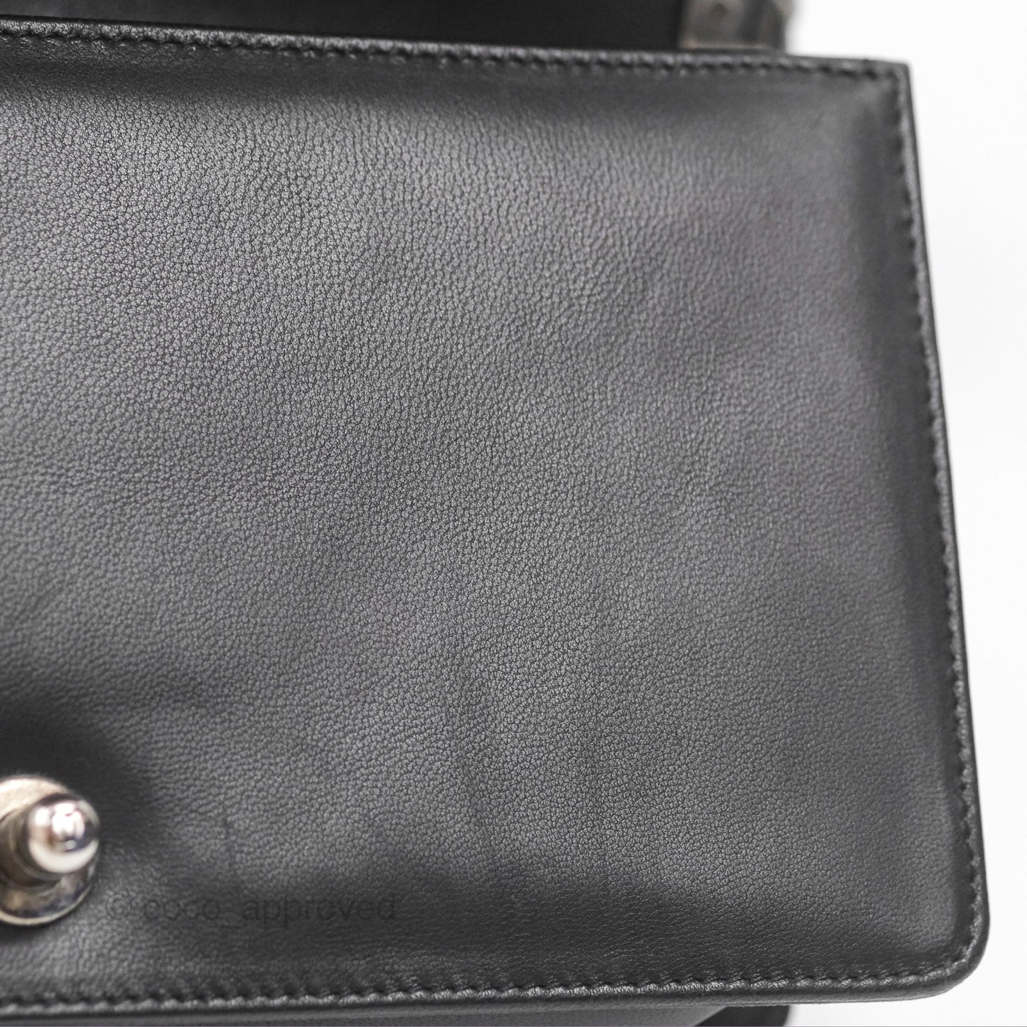 Chanel Quilted Medium Boy Black Lambskin Ruthenium Hardware