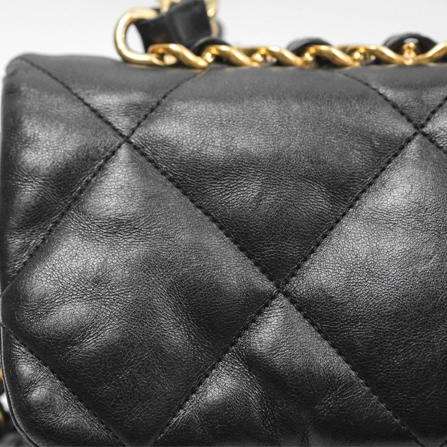 Chanel Chain Handle Flap Bag Black Goatskin Gold Hardware
