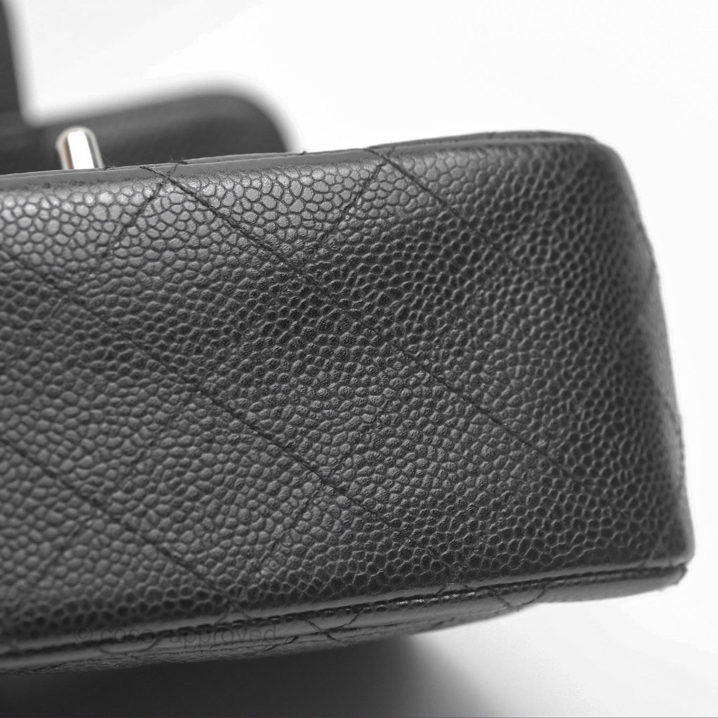 Chanel Mini Square Flap Quilted Black Caviar Silver Hardware
