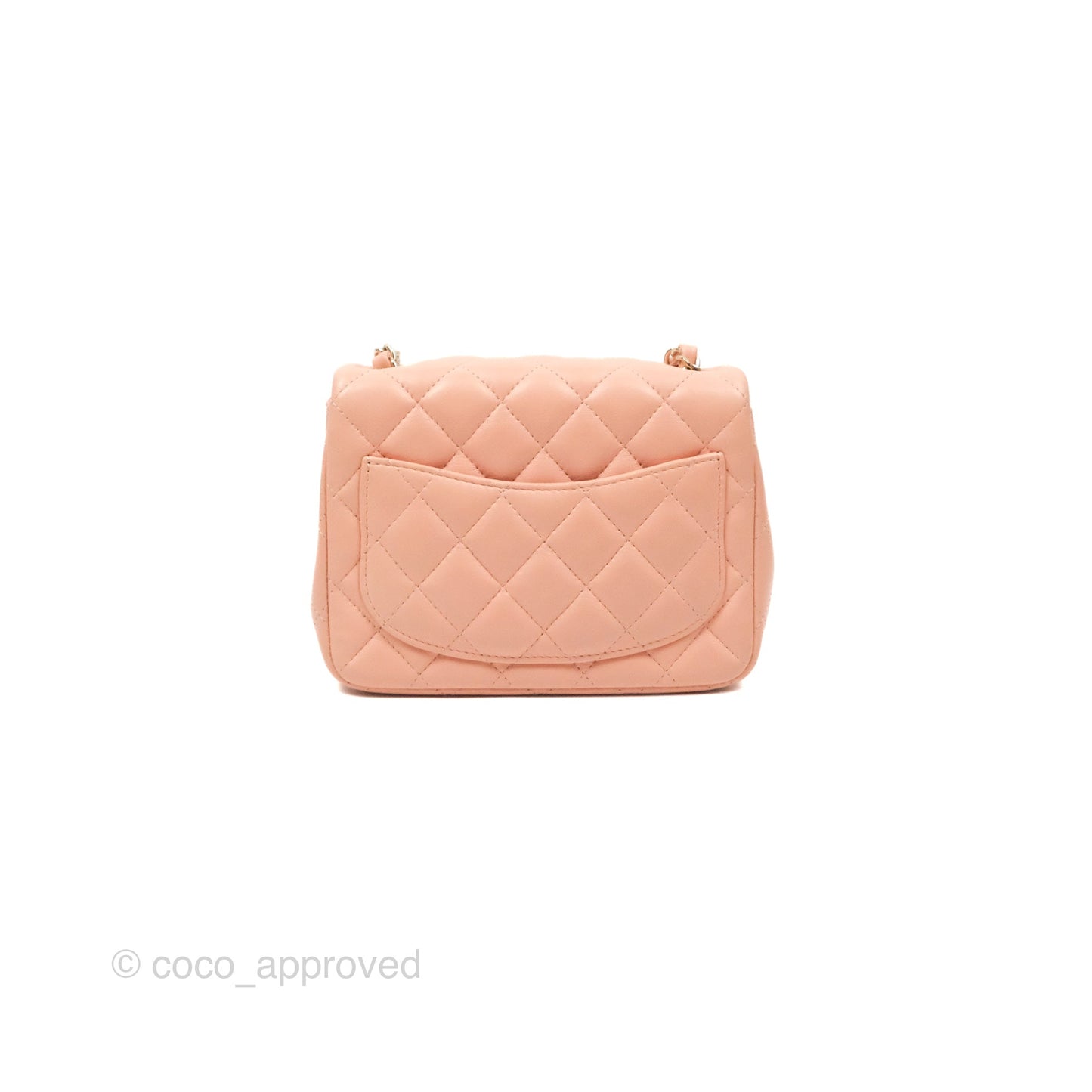 Chanel Quilted Mini Square Lambskin Light Beige Pink Gold Hardware