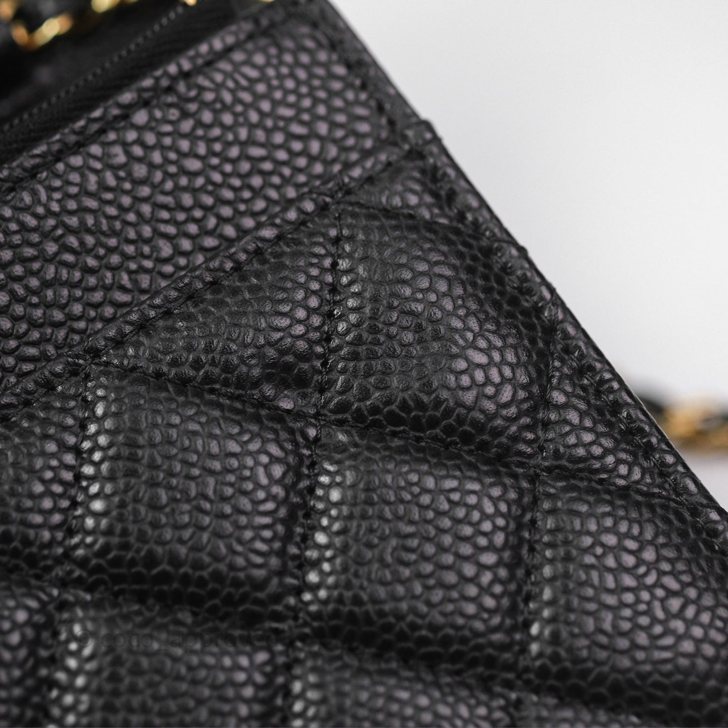 Chanel Quilted WOC Black Caviar Gold Hardware