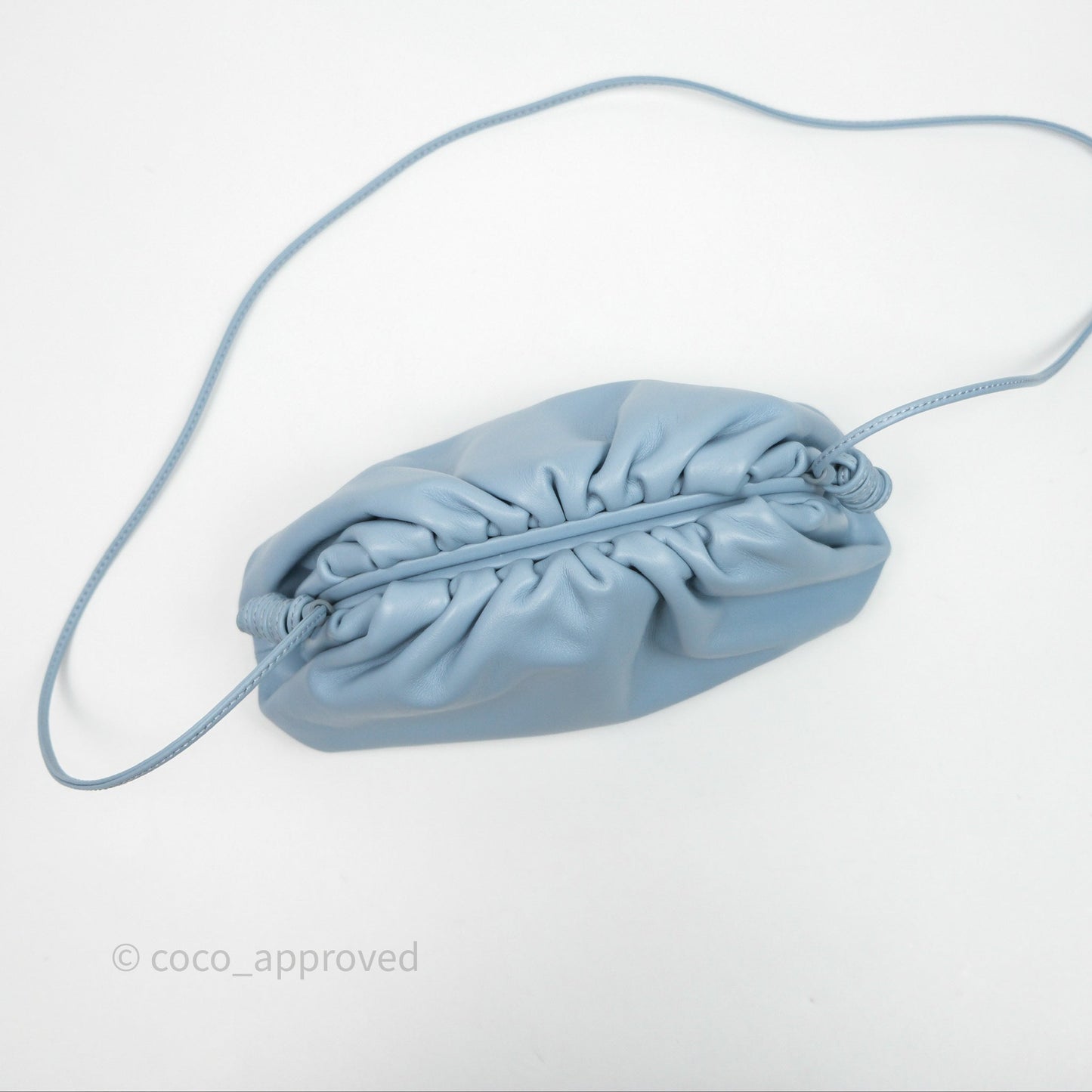 Bottega Veneta The Mini Pouch Ice Blue Calfskin