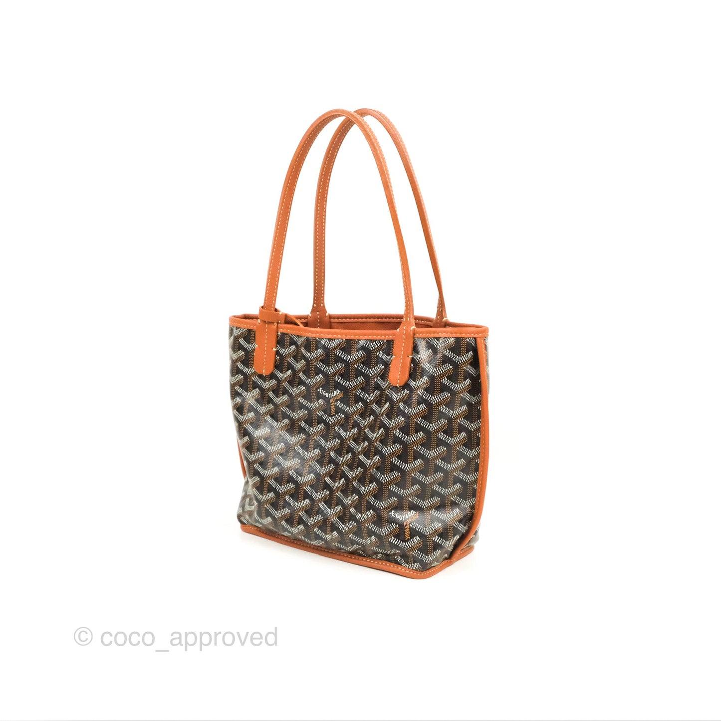 Goyard Anjou Mini Bag Goyardine Canvas Black/Tan