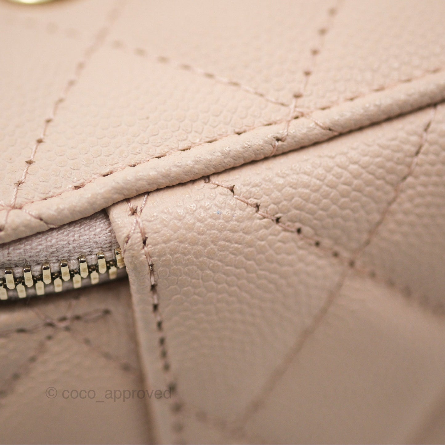 Chanel Vanity with Classic Chain Light Beige Caviar Gold Hardware 22C