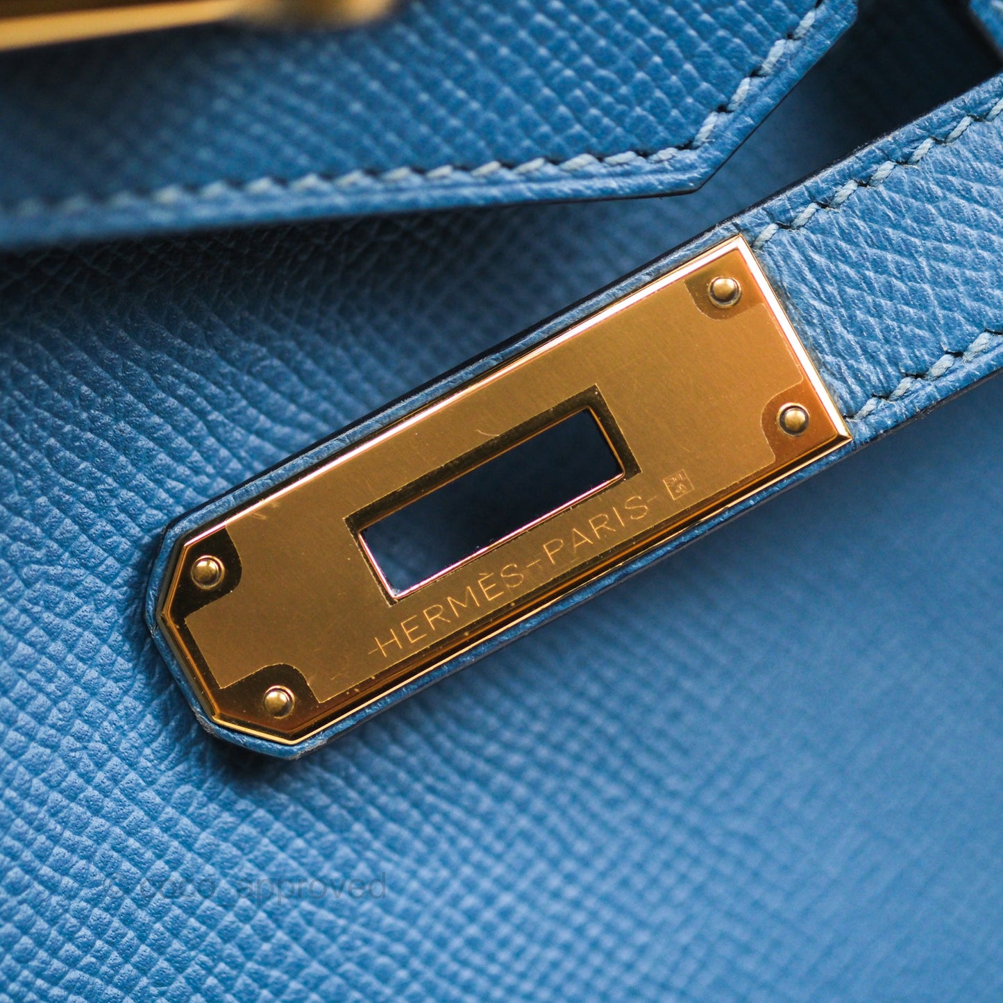 Hermès Birkin 30 Retourne Bleu Brighton 7E Epsom Gold Hardware