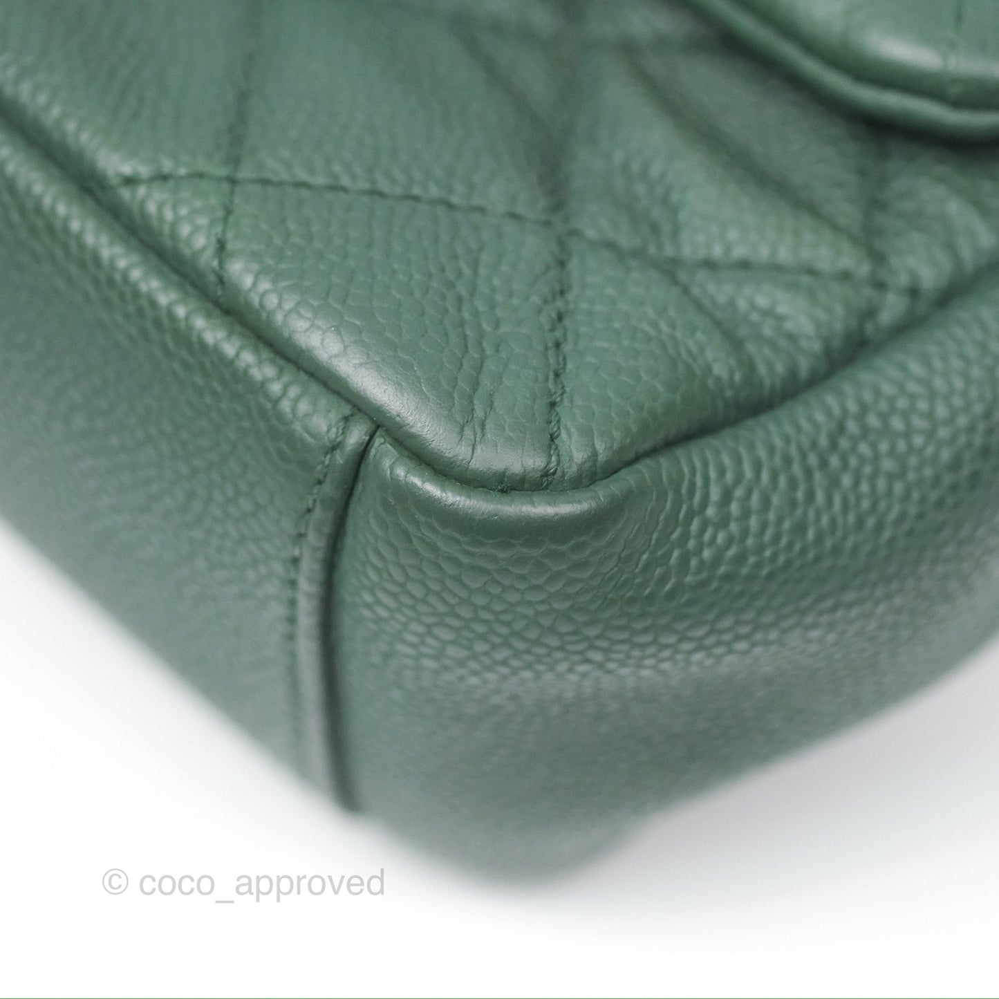 Chanel Globe Trotter Flap Bag Dark Green Caviar Aged Gold Hardware