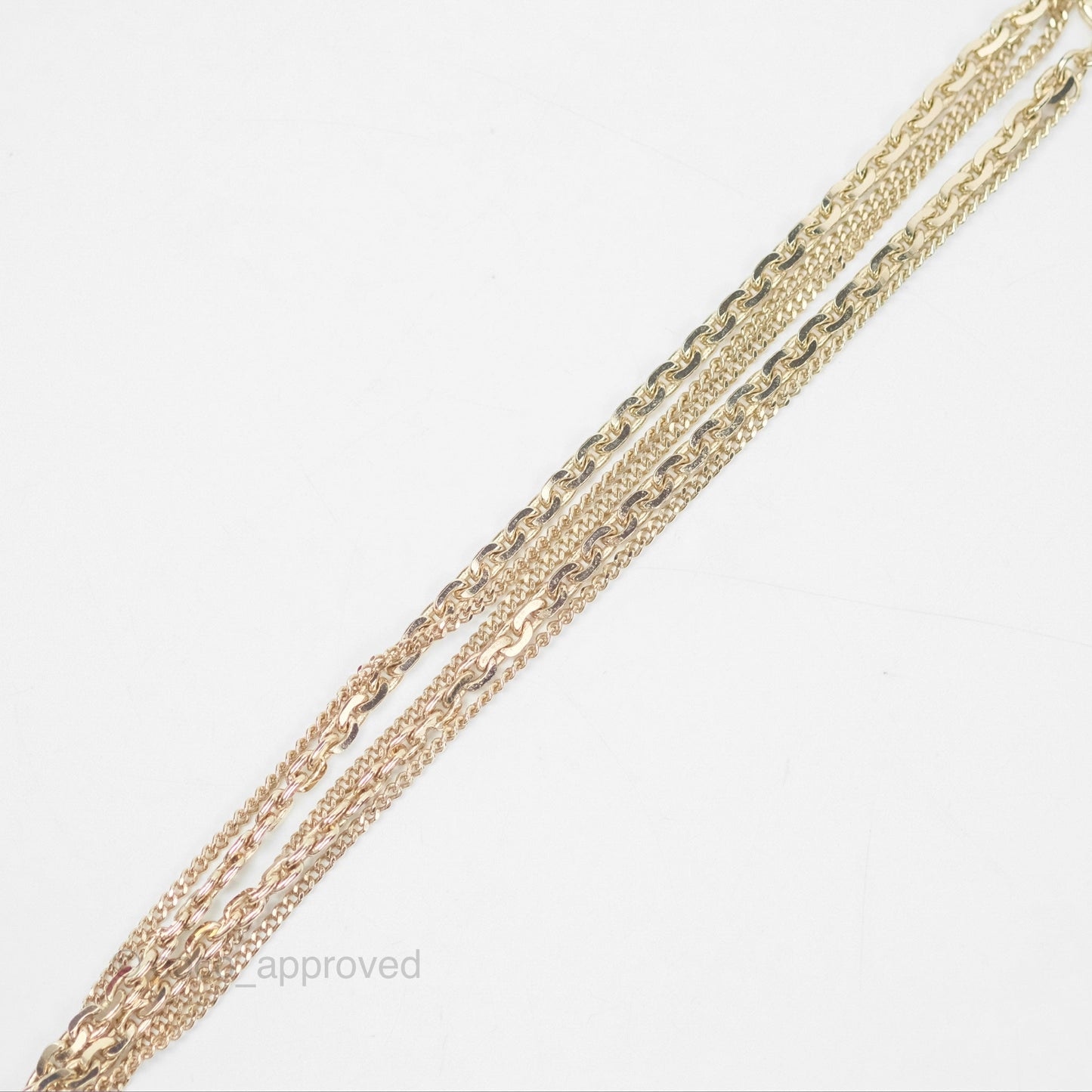 Chanel CC Crystal Necklace Gold Tone 21P