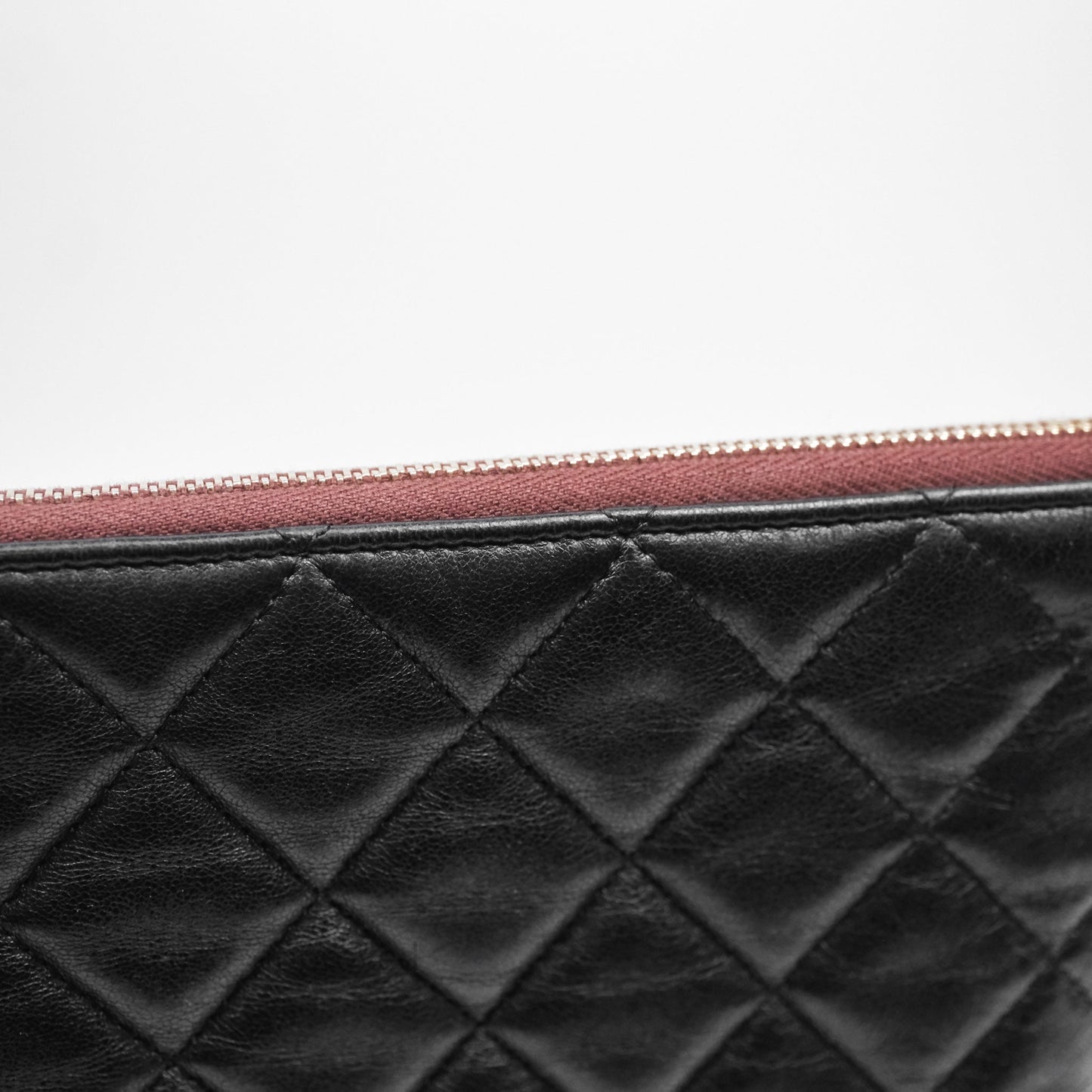 Chanel Classic Zipped Pouch Lambskin Black Gold Hardware