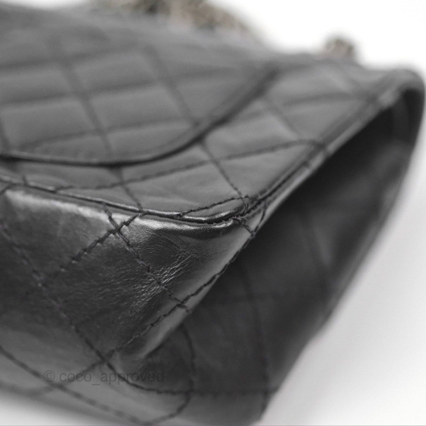 Chanel Mini Reissue 224 Black Aged Calfskin Ruthenium Hardware