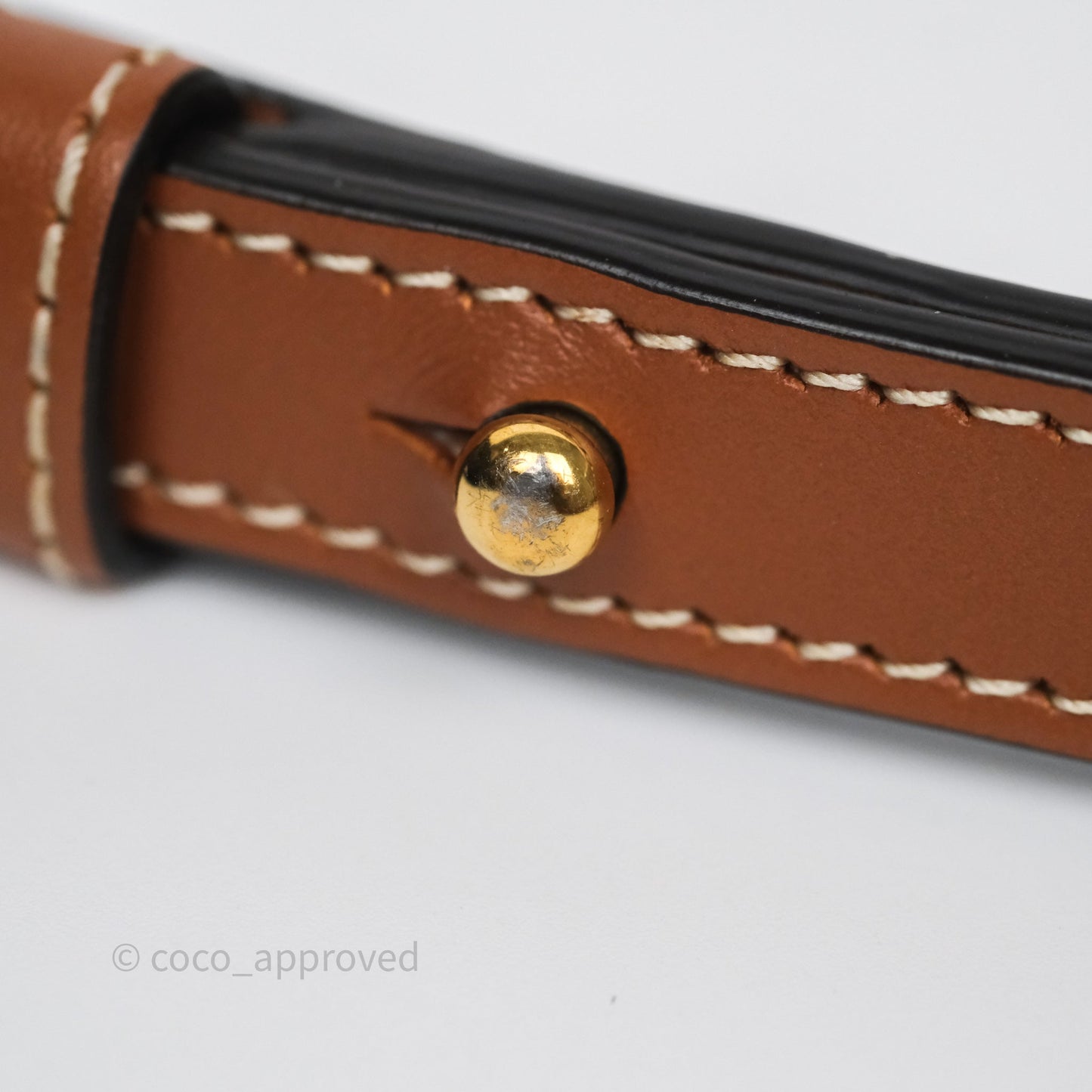 Celine Mini Triomphe Canvas Tan Calfskin