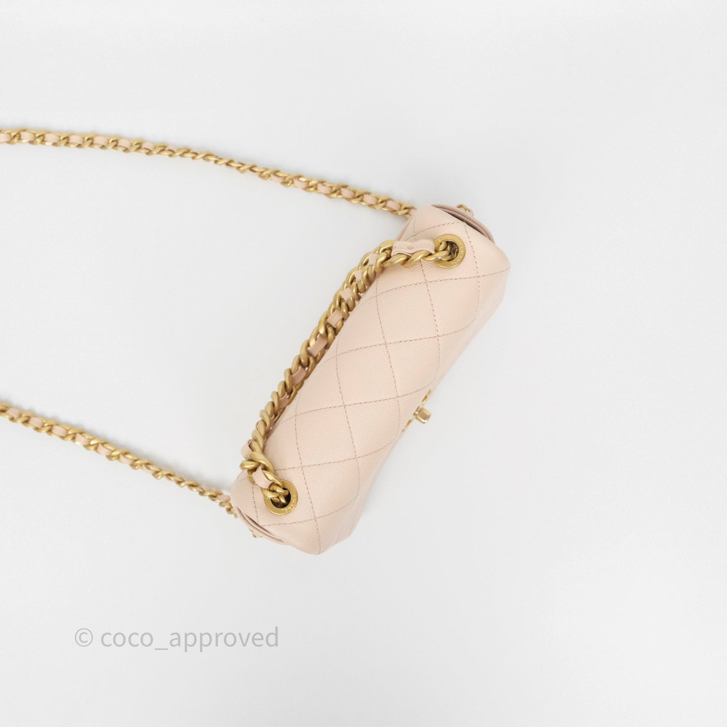 Chanel Small Fashion Therapy Flap Bag Light Pink Caviar Aged Gold Hardware