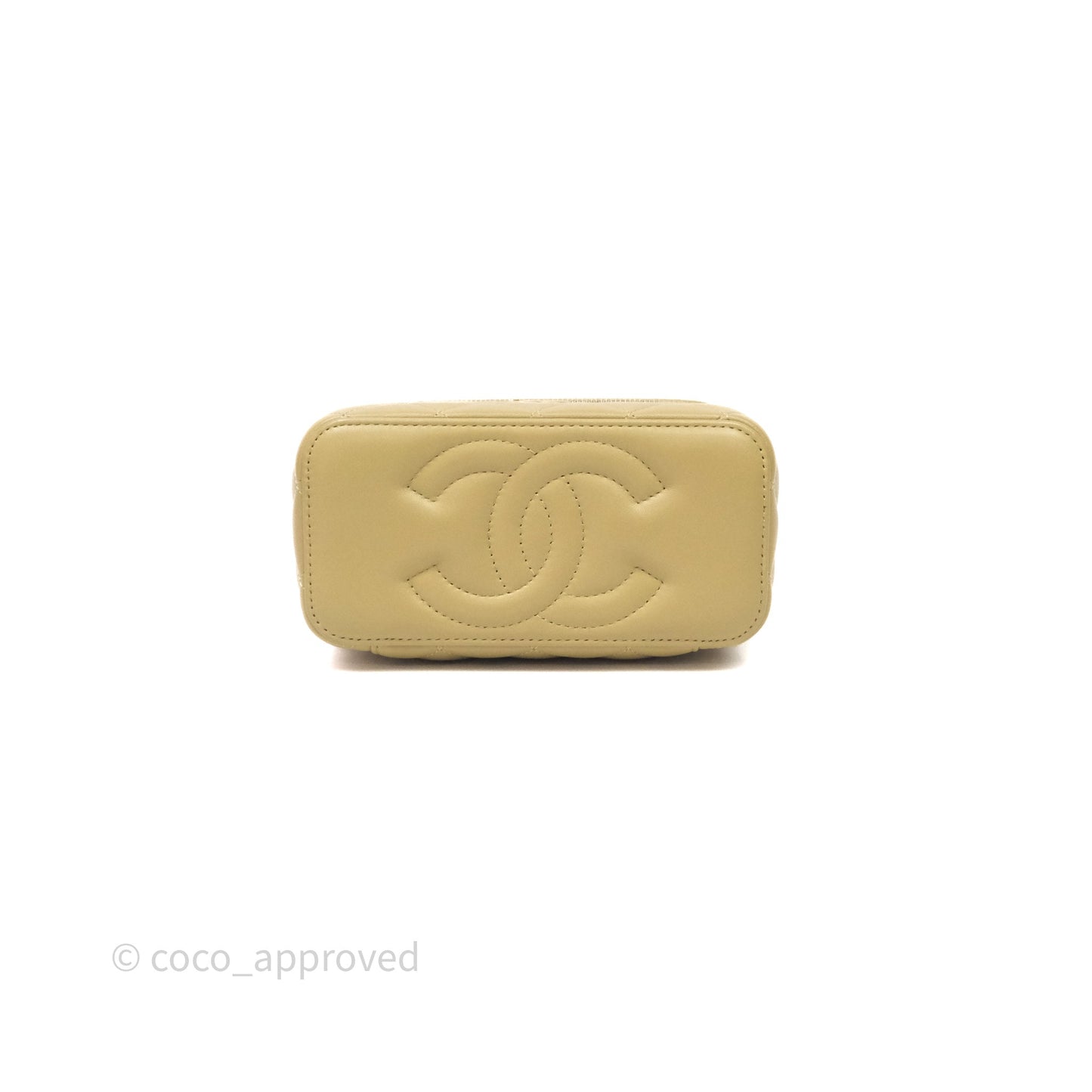 Chanel Top Handle Vanity with Chain Olive Green Lambskin Aged Gold Hardware