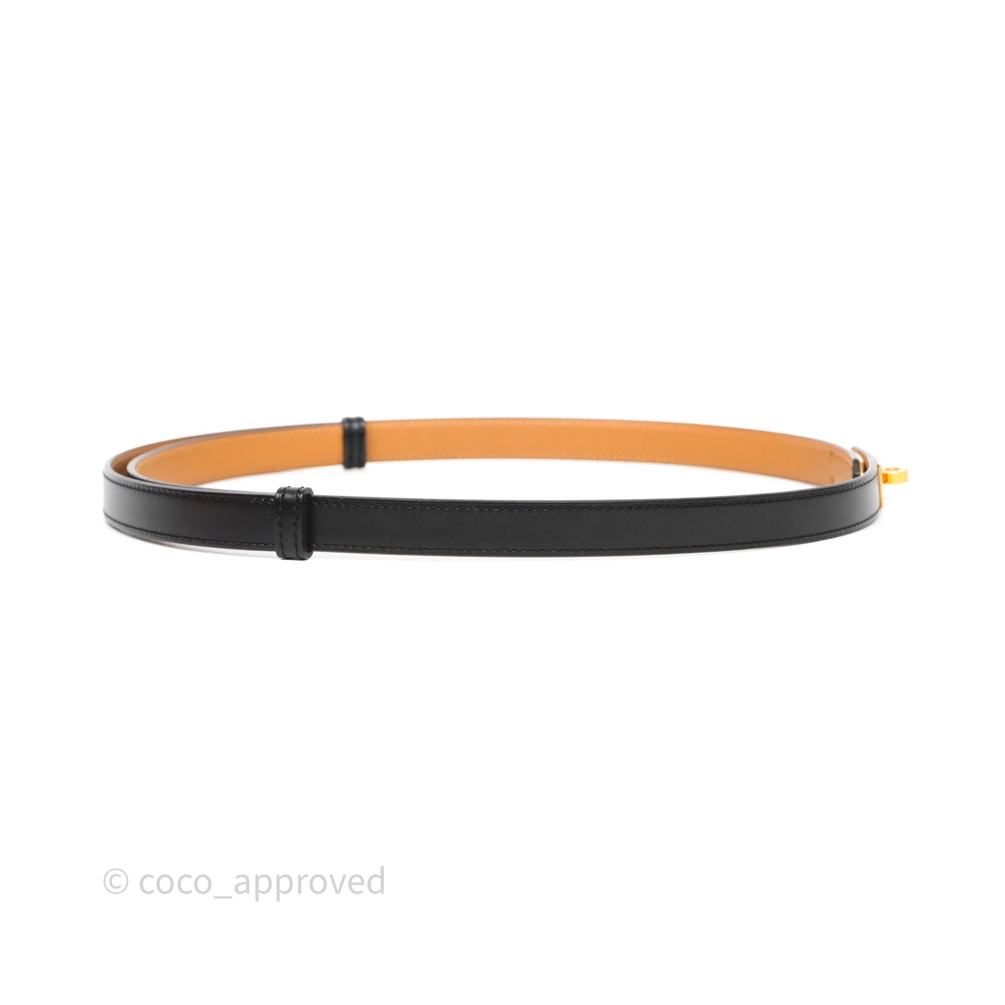 Hermès Kelly Buckle Belt Black Noir 89 Box Leather Gold Hardware