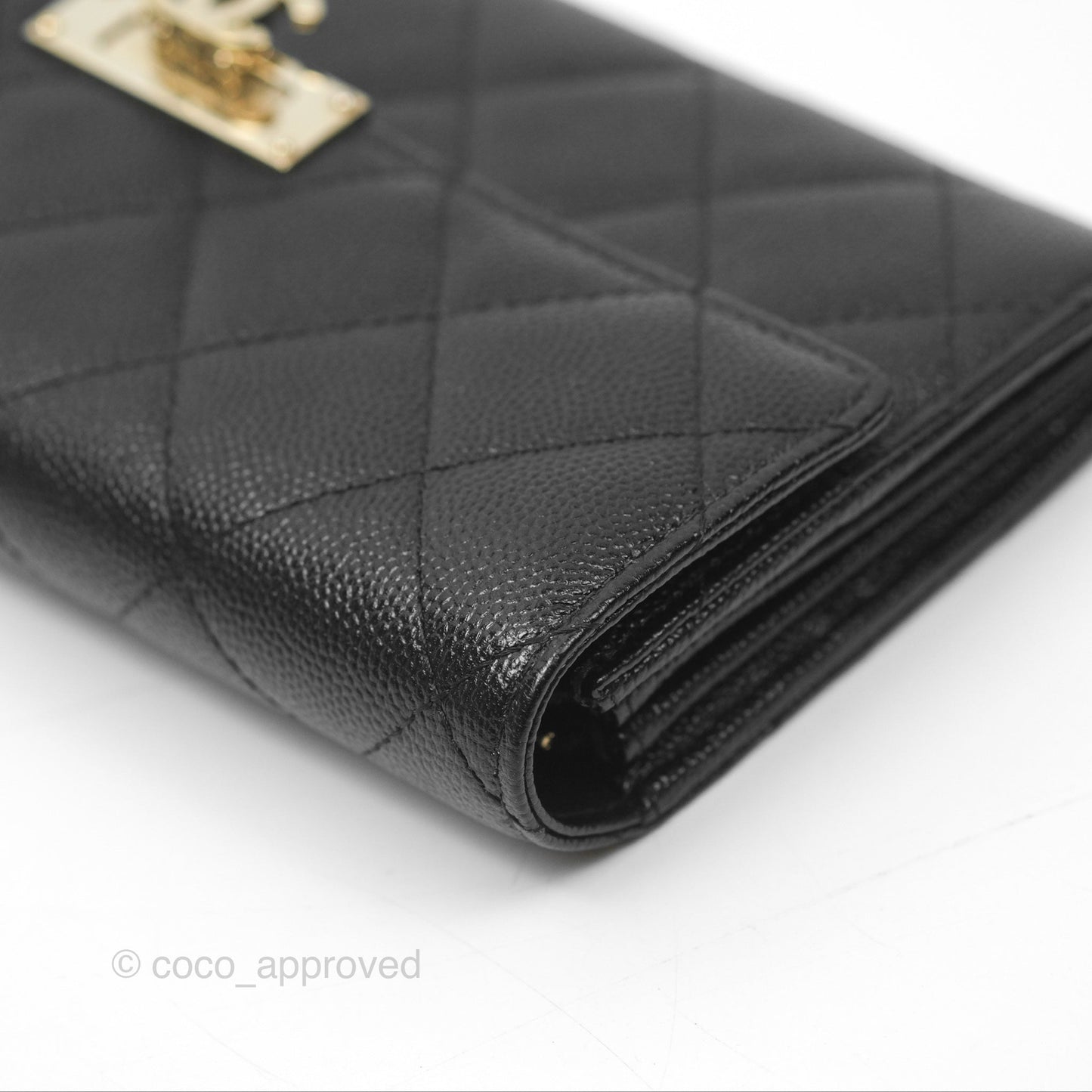 Chanel Golden Class Black Caviar Wallet Gold Hardware