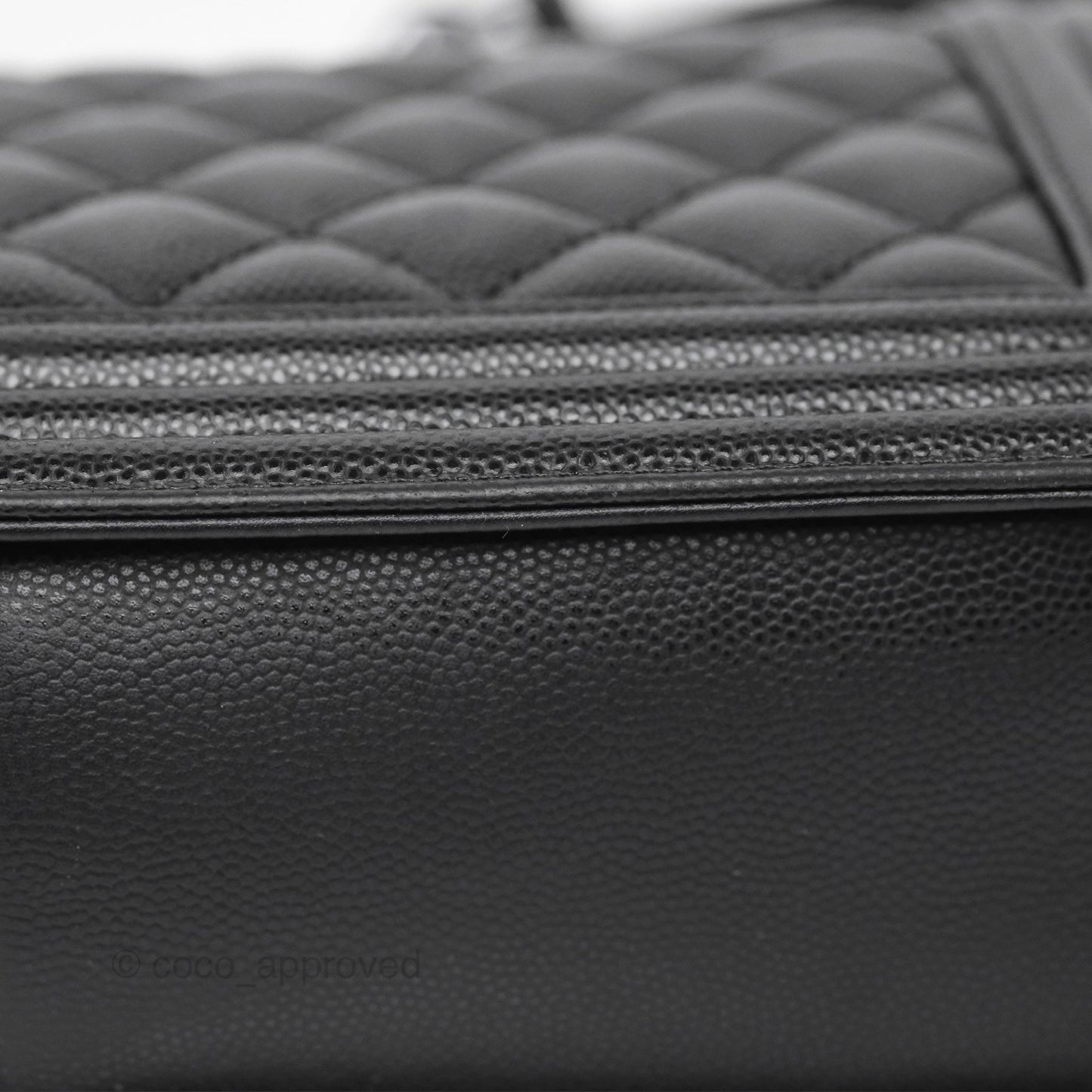 Chanel Medium Boy Quilted Black Caviar Ruthenium Hardware