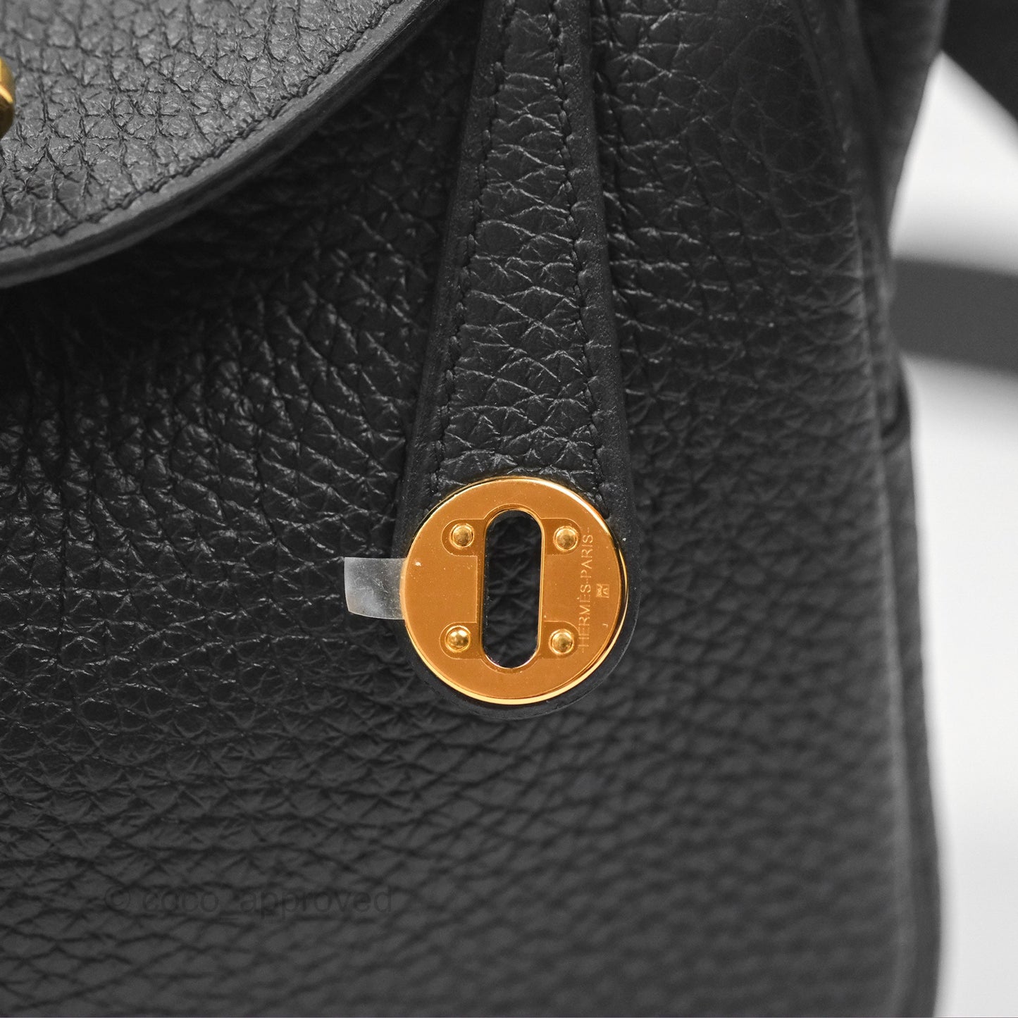 Hermès Mini Lindy 20 Black Clemence Gold Hardware