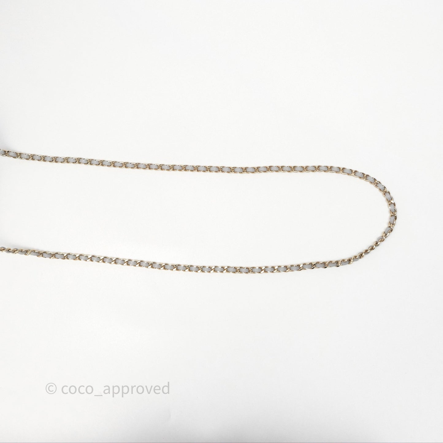 Chanel Coco Handle Clutch with Chain Quilted Light Grey Caviar Gold Hardware