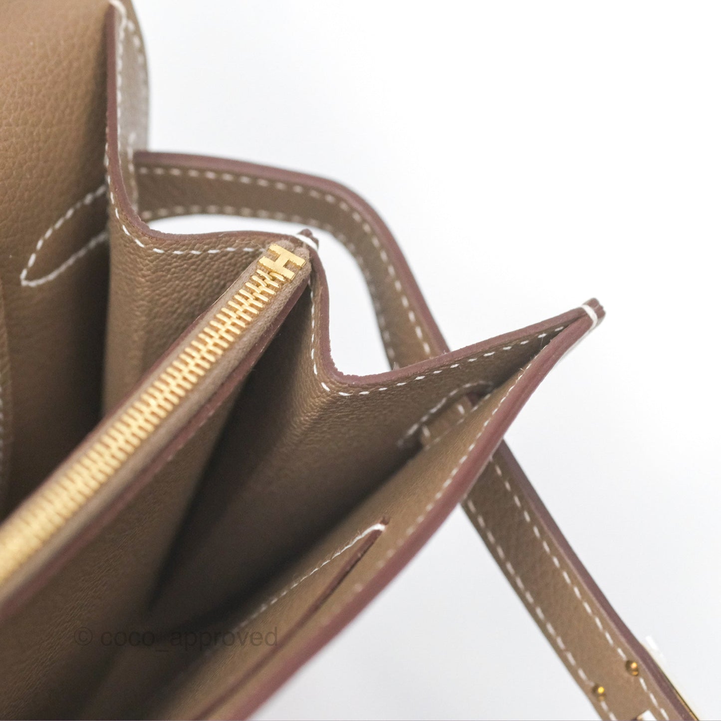 Hermès Kelly To Go Wallet Etoupe Evercolor Gold Hardware