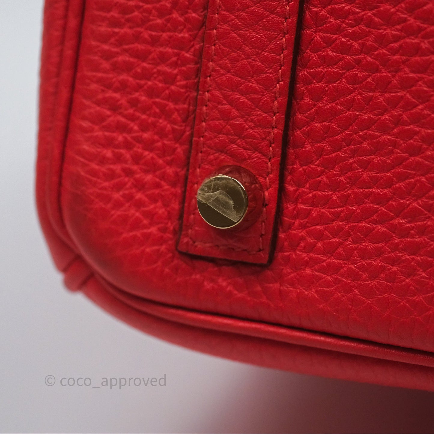 Hermès Birkin 25 Retourne Rouge Tomate S5 Clemence Gold Hardware