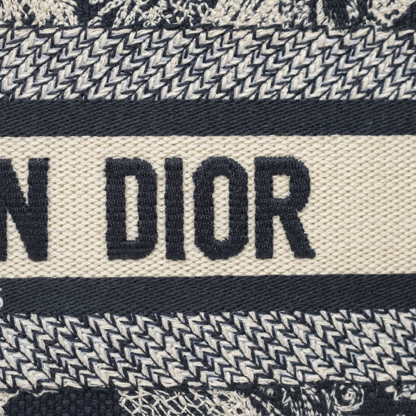 Christian Dior New Small Book Tote Embroidered Toile De Jouy Navy