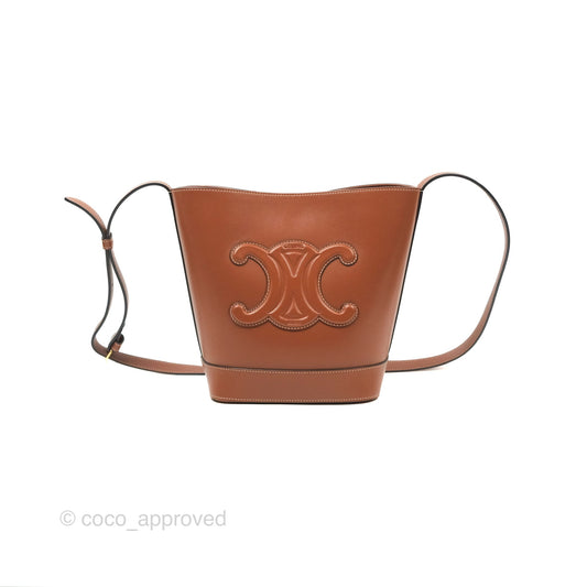 Celine Small Bucket Cuir Triomphe in Calfskin Tan