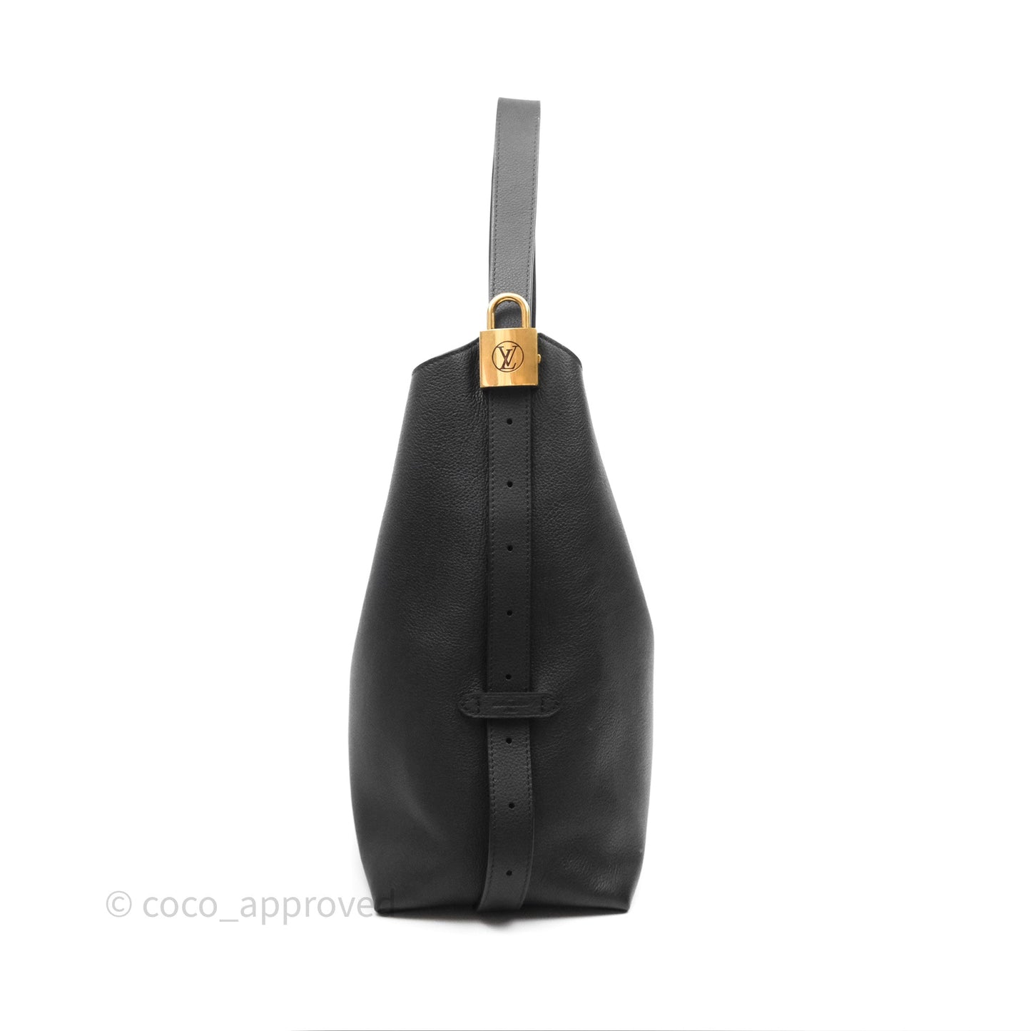 Louis Vuitton Low Key Hobo MM Black Grained Calfskin